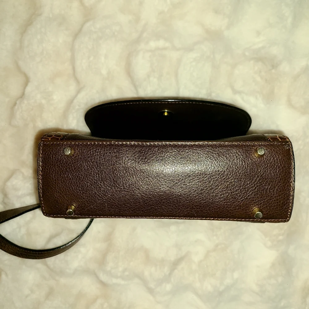 Bally Brown Crocodile Crossbody Bag with Gold Hardware - Picture 7 of 12